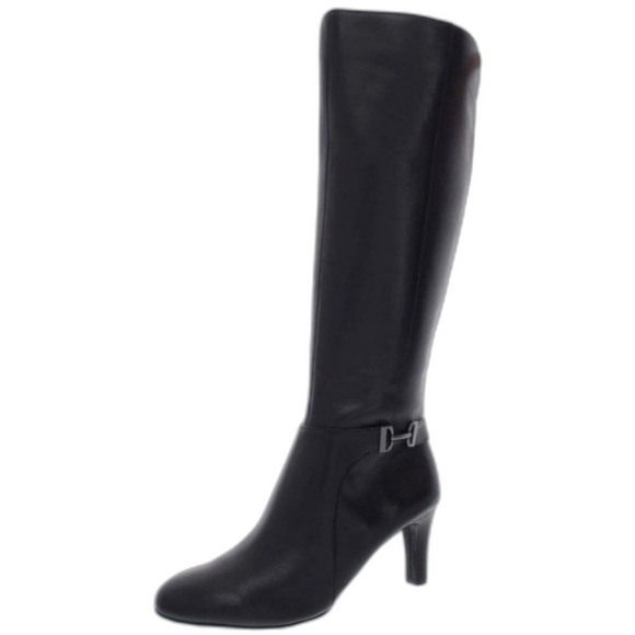 Alfani Perrii Leather Riding Knee-High Boots Black New in Box Women’s 8.5 Medium - Picture 1 of 10